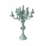 Gothic candle holder with nine candles 3D-printed model Church of Wrath theme