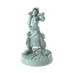 Female blacksmith miniature with hammer ready to forge 3D printed for tabletop role-playing