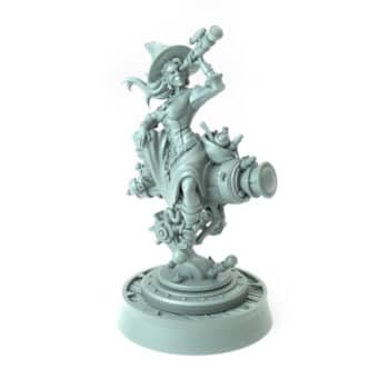 3D-printed fantasy miniature Celeste Star Gazer with magical telescope