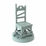 Chair 3D-printed wooden rustic chair miniature tabletop prop for fantasy RPGs