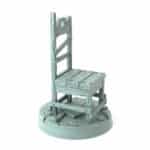 Chair 3D-printed wooden rustic chair miniature tabletop prop for fantasy RPGs