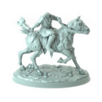 Dullahan Headless Riders B 3D-printed headless rider with axe and spectral steed for dark fantasy and Halloween tabletop RPGs