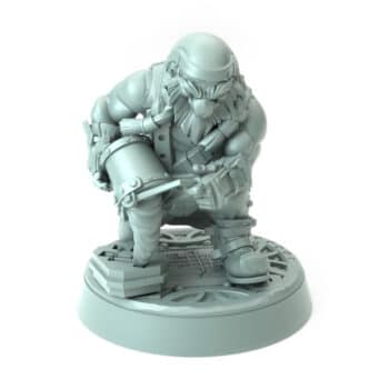 Dwarven Blacksmith Tamak 3D printed dwarf blacksmith hammering blade