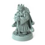 Dwarven King Durnar Goldheart B 3D printed dwarf king miniature with staff and fur-lined cloak