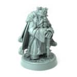 Dwarven King Durnar Goldheart B 3D printed dwarf king miniature with staff and fur-lined cloak