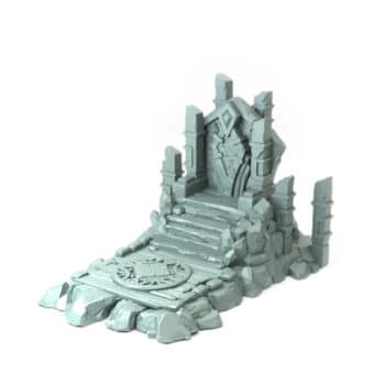 Dwarven Throne 3D printed fantasy stone-carved throne with pillars and runes