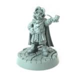 Intellectual halfling miniature with pipe 3D printed for tabletop role-playing as a scholar or elder