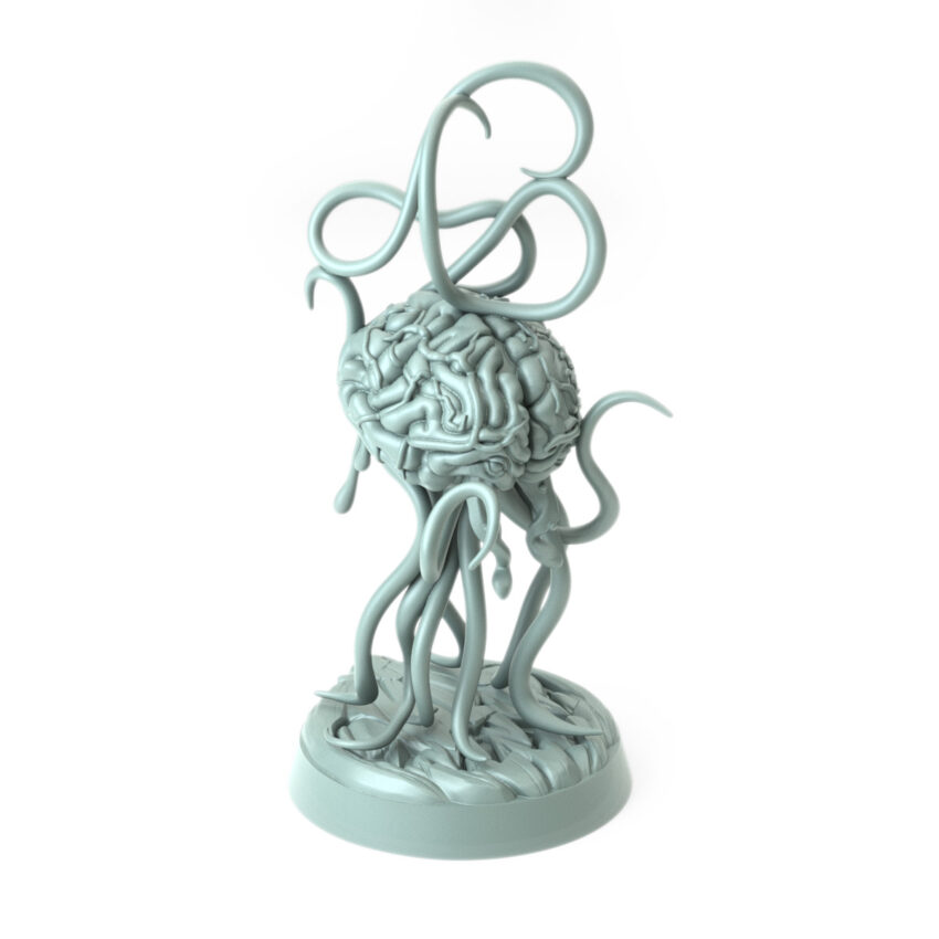 Elder Mind 3D-printed eldritch brain creature with writhing tendrils for dark fantasy and horror-themed tabletop RPGs