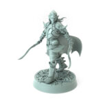 Highly detailed 3D-printed elven protector with dual blades and intricate armor perfect for dynamic role-playing adventures.