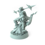 Highly detailed 3D-printed elven warrior with a dynamic pose atop a tree base perfect for fantasy RPGs and collectors.