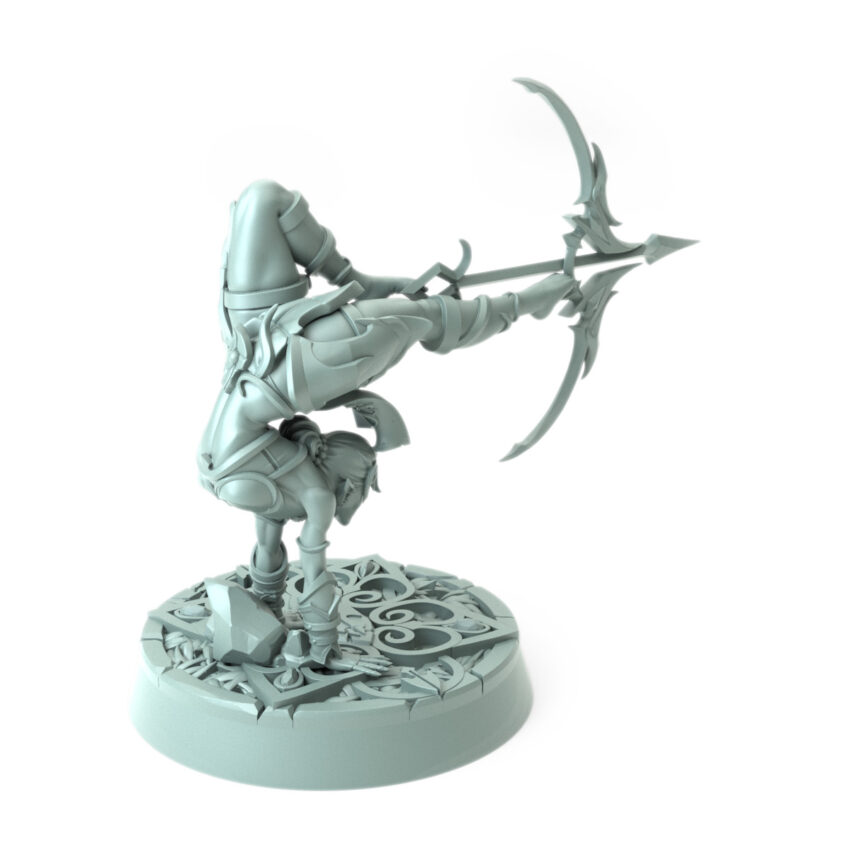 Epic 3D-printed model of an agile elven rogue perfect for RPGs and fantasy enthusiasts.