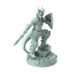 3D-printed guard figure wielding a spear and shield for tabletop RPGs and wargames