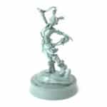 3D-printed fantasy miniature Evangeline in joyful statue pose