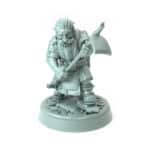 Farmer Otteren 3D printed dwarf male holding hoe farming tool