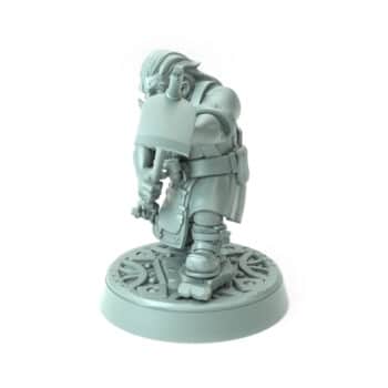 Farmer Otteren 3D printed dwarf male holding hoe farming tool