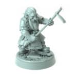 Farmer Otteren 3D printed dwarf male holding hoe farming tool