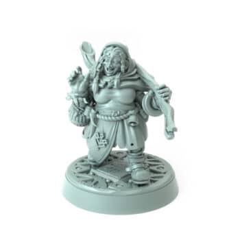 Female Herbalist Doona 3D printed dwarf healer with herbs and potions