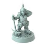 Female Miner Dula 3D printed dwarf with mining gear and pickaxe