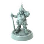 Female Miner Dula 3D printed dwarf with mining gear and pickaxe