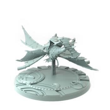 3D-printed flying character from Aethernals theme with detailed wings and arcane design