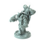 3D printed GRakha Uzkor B Orc warlord with dual axes fantasy tabletop miniature