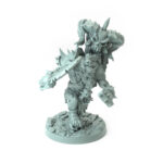 3D printed GRakha Uzkor B Orc warlord with dual axes fantasy tabletop miniature