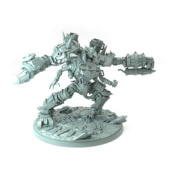 Goblin Meka Pose A Grinning Head goblin fighter meka suit 3D printed miniature