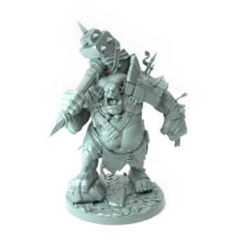 3D printed Gorlic A Orc war brute with spiked mace fantasy tabletop miniature