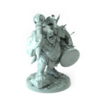 3D printed Gorlic B Orc war brute with spiked club and war drum fantasy tabletop miniature