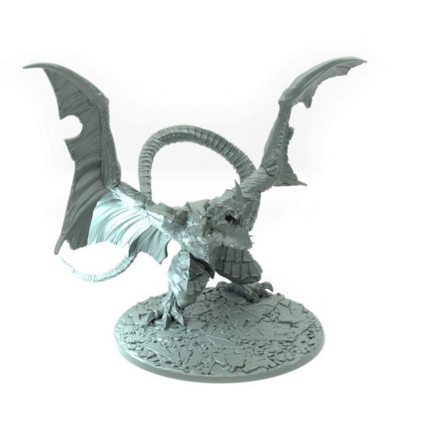 3D printed GromoksDragon fierce winged beast fantasy tabletop miniature