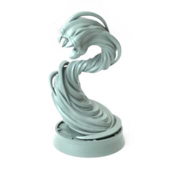 3D-printed fantasy miniature Gust Crawler swirling wind elemental