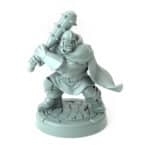 3D-printed half-orc guard wielding a mace for tabletop RPGs and wargames