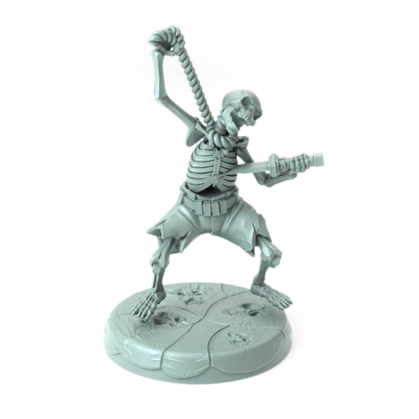 Hangedman Skeleton 3D-printed skeletal figure with a noose perfect for haunted and Halloween-themed tabletop RPGs