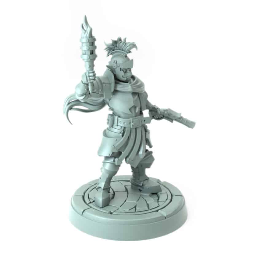 3D-printed knight with a longsword for tabletop RPGs and wargames