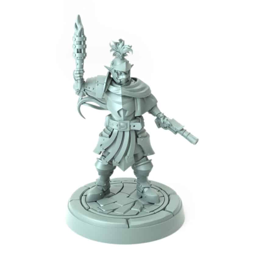 3D-printed knight with a longsword for tabletop RPGs and wargames