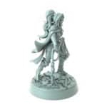 vampire warrior female 3D printed gothic fighter with whip and warhammer