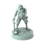 Old man miniature with long beard leaning on a staff 3D printed for tabletop role-playing