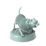 3D-printed armored pitbull miniature for tabletop RPGs and wargames