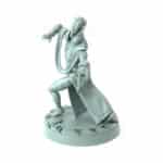 3D-printed wizard character from Aethernals theme casting a spell with intricate robes and magical energy