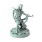 3D-printed wizard character from Aethernals theme casting a spell with intricate robes and magical energy