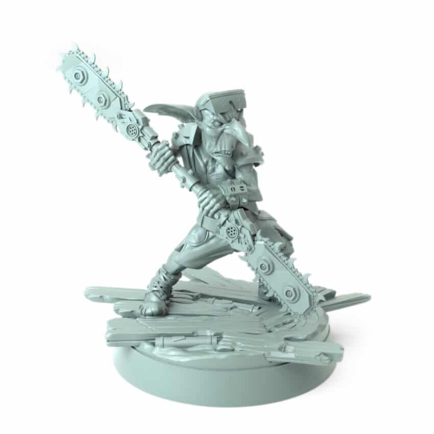 Maniac Pose D Twin Blades goblin fantasy 3D printed miniature for tabletop games