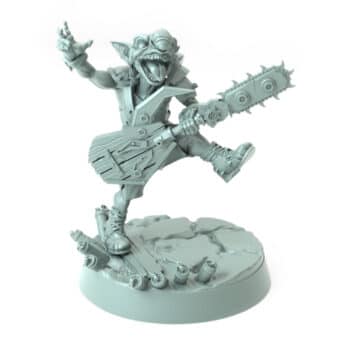 Maniac Pose E Sawbard Strummer goblin fantasy 3D printed miniature for tabletop games