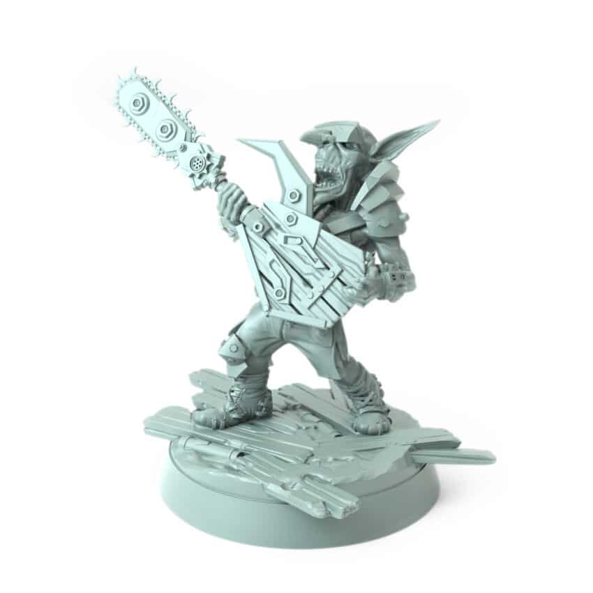 Maniac Pose H Solo Sawbard goblin fantasy 3D printed miniature for tabletop games