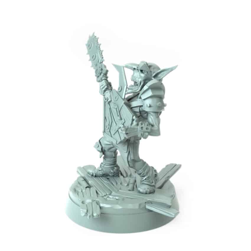 Maniac Pose H Solo Sawbard goblin fantasy 3D printed miniature for tabletop games