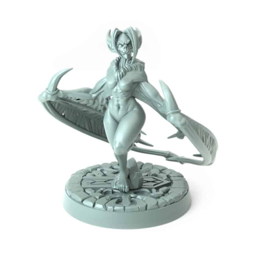 vampire warrior female 3D printed winged gothic predator horror figure