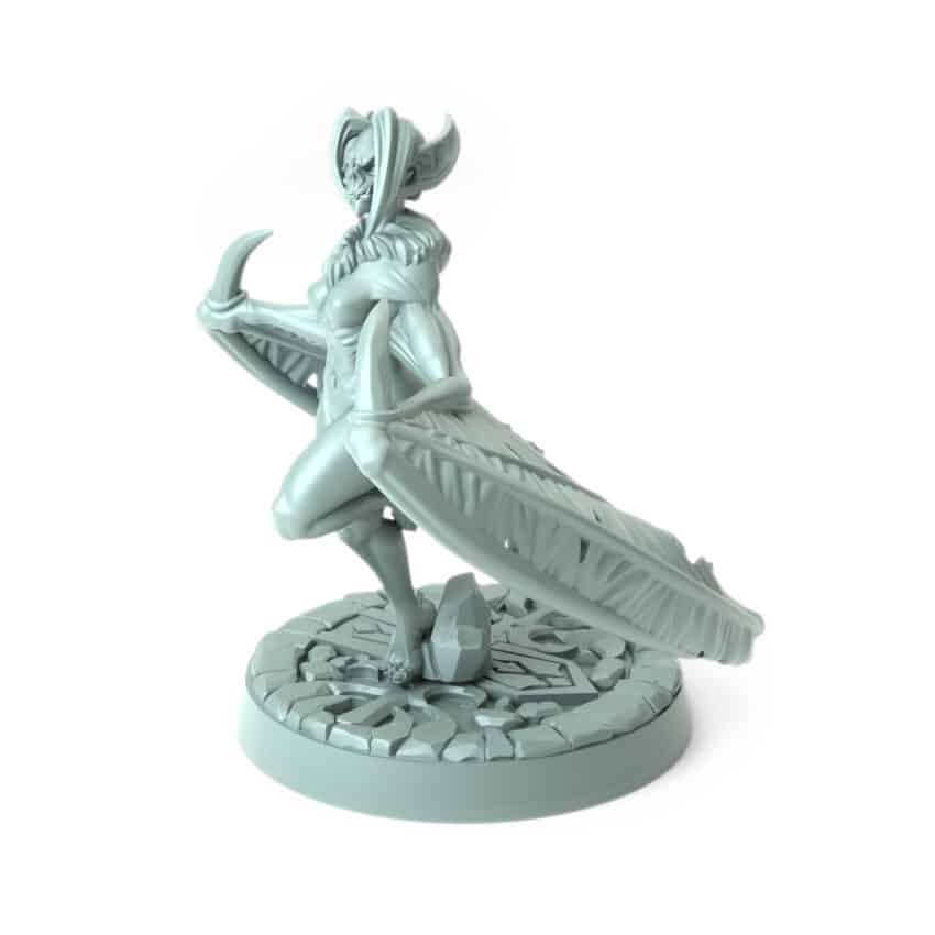 vampire warrior female 3D printed winged gothic predator horror figure