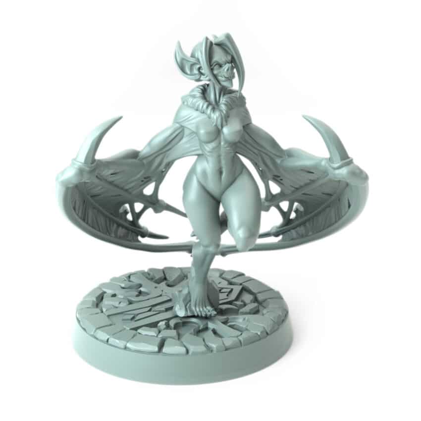 vampire warrior female 3D printed winged gothic predator horror figure