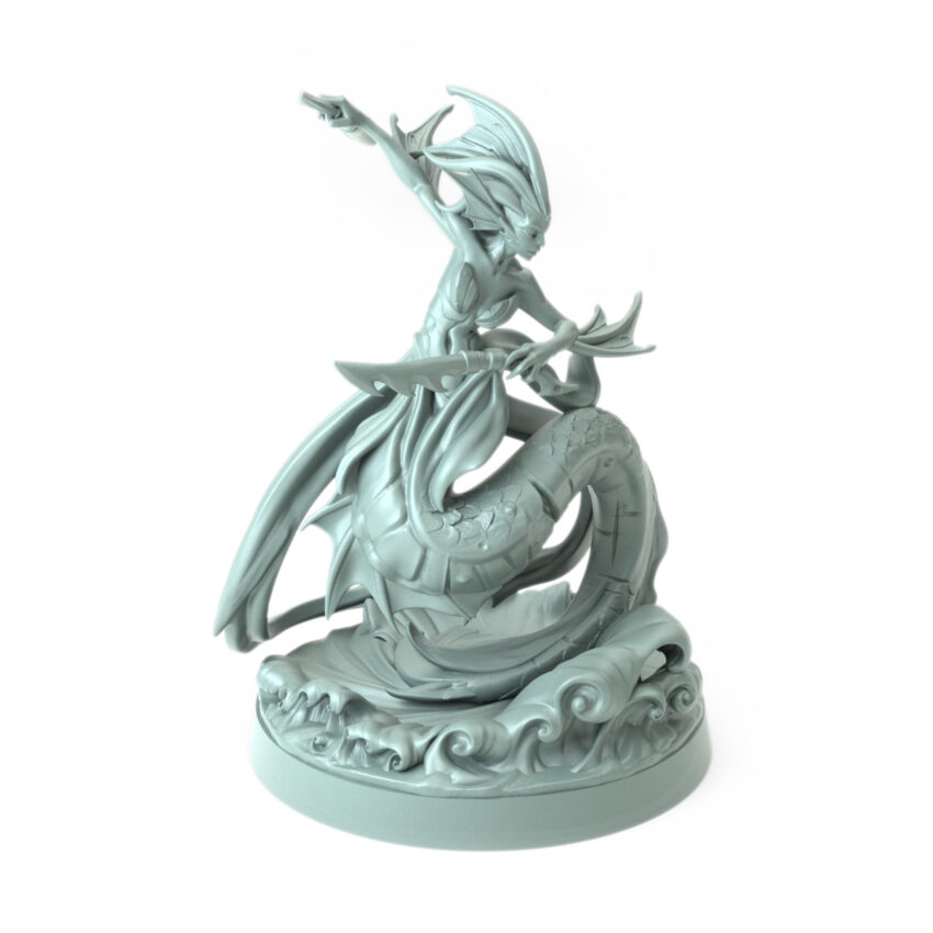 High-detail 3D-printed model of Merkyes Siren Scouts B featuring a dynamic siren scout with dual blades.