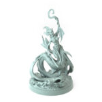 High-detail 3D-printed model of Merkyes Siren Scouts D featuring a trident-wielding siren with a commanding presence.