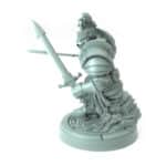 3D-printed orc warrior in plate armor with double-handed sword for tabletop RPGs and fantasy battles